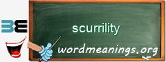 WordMeaning blackboard for scurrility